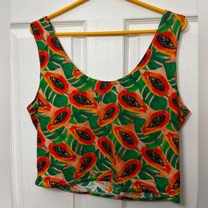 Vibrant Papaya Print Crop Top - Limited Run